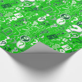 Fun White en Green Pattern of Vraag Marks Cadeaupapier (Hoek)