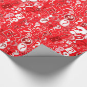 Fun White en Red Pattern of Vraag Marks Cadeaupapier (Hoek)