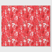 Fun White en Red Pattern of Vraag Marks Cadeaupapier (Vlak)
