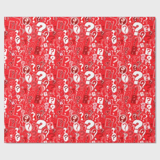 Fun White en Red Pattern of Vraag Marks Cadeaupapier (Vlak)