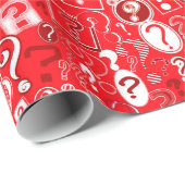 Fun White en Red Pattern of Vraag Marks Cadeaupapier (Rol Hoek)