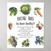 Fun White Garden Baby Hoe groot is haar buikspel Poster (Voorkant)