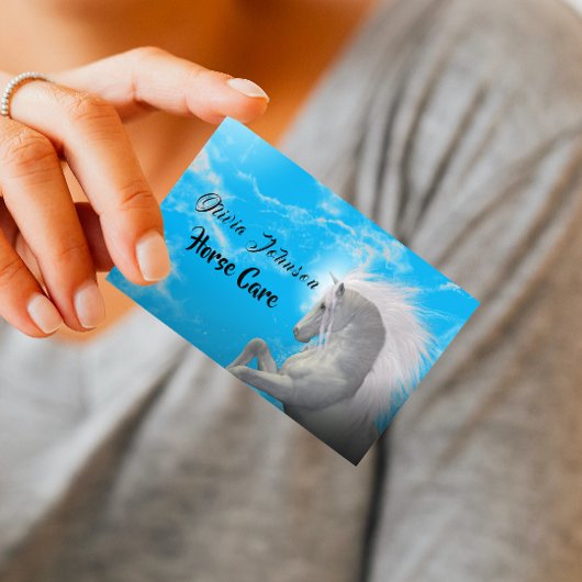 Fun White Horse Care Visitekaartje