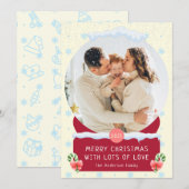 Fun White Merry Wereldbol Snow-fotokaart Kaart (Voorkant / Achterkant)