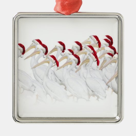 Fun White Pelican Xmas Ornament (Voorkant)