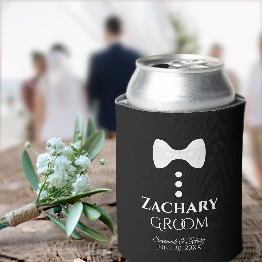 Fun White Stropdas Groom Wedding Foam Koelbox Blikjeskoeler