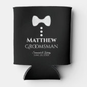 Fun White Stropdas Groomsman Wedding Foam Koelbox Blikjeskoeler (Voorkant)