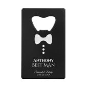 Fun White Stropdas Tuxedo Best Man Wedding Creditkaart Flessenopener (Voorkant)