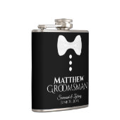 Fun White Stropdas Tuxedo Groomsman Wedding Flask Heupfles (Rechts)