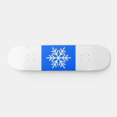 Fun Wide Alpine Blue White Stripes Bold Snowflake Persoonlijk Skateboard (Horizontaal)