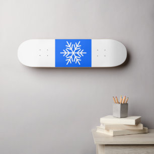 Fun Wide Alpine Blue White Stripes Bold Snowflake Persoonlijk Skateboard