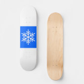 Fun Wide Alpine Blue White Stripes Bold Snowflake Persoonlijk Skateboard (Voorkant)