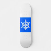 Fun Wide Alpine Blue White Stripes Bold Snowflake Persoonlijk Skateboard (Voorkant)