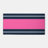 Fun Wide Bold Roze Witte Marine Blauwe Racing Stri Bureaumat (Voorkant)