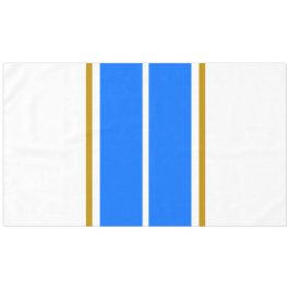 Fun Wide Bright Blue 70s Racing Stripes op wit Tafelkleed
