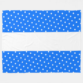 Fun Wide Bright Polka gestippelde blauw witte stre Fleece Deken