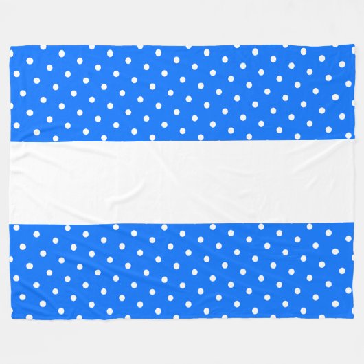 Fun Wide Bright Polka gestippelde blauw witte stre Fleece Deken (Voorkant (Horizontaal))