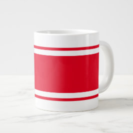 Fun Wide Helder Rood Wit Nautische Racing Stripes Grote Koffiekop