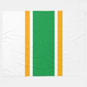 Fun Wide Kelly Groen Geel Wit Racing Stripes Fleece Deken (Voorkant (Horizontaal))