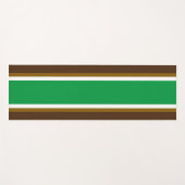Fun Wide Kelly Groen Wit Bruin Racing Stripes Yogamat (Voorkant (horizontaal))