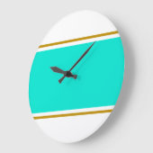Fun Wide Retro Bright Aqua White Racing tripes Grote Klok (Hoek)