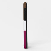 Fun Wide Rich Bruin Bourgogne Rood Witte Strepen Case-Mate iPhone Case (Achterkant/links)