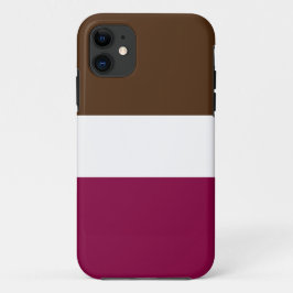 Fun Wide Rich Bruin Bourgogne Rood Witte Strepen Case-Mate iPhone Case
