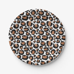 Fun Wild Cheetah Pattern Oerwoud Birthday Party Papieren Bordje