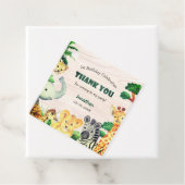 Fun Wild Een Oerwoud Safari Hout Textuur Verjaarda Bedankjes Labels (In situ)