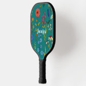 Fun Wild Flowers met bewerkbare naam Pickleball Paddle (Links)