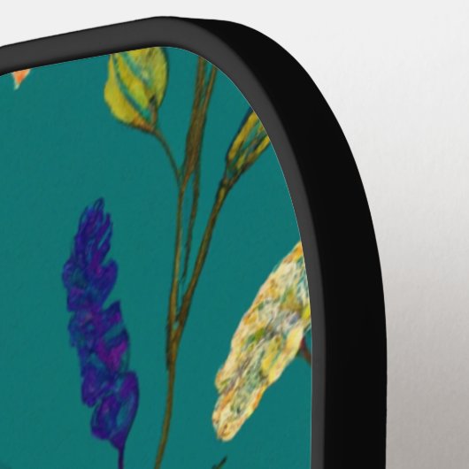 Fun Wild Flowers met bewerkbare naam Pickleball Paddle (Links Detail)