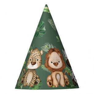 Fun Wild Oerwoud Safari Animals Greenery Birthday Feesthoedjes