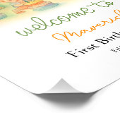 Fun Wild One Boy 1st Birthday Party Welcome Sign  Foto Afdruk (Hoek)