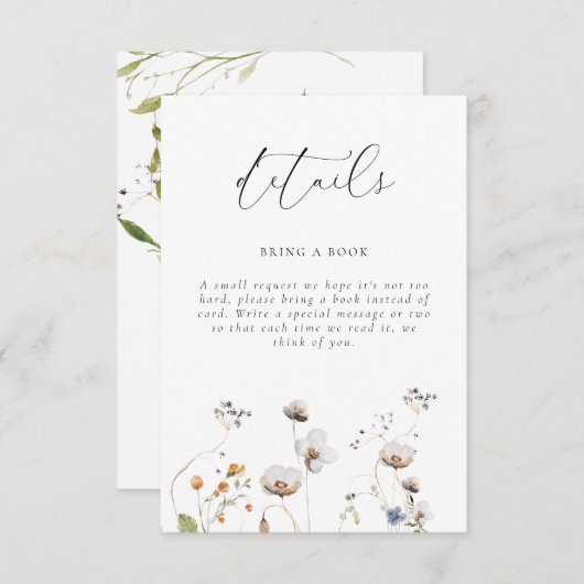 Fun Wildflower Baby shower Enclosure Kaart (Voorkant / Achterkant)