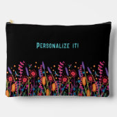 Fun Wildflower Zwart Bloemen Aangepaste naam Etui (Voorkant)