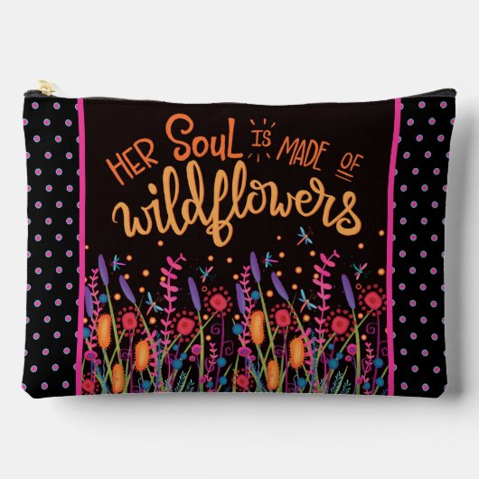 Fun Wildflowers Quote Floral Aangepaste naam Etui (Voorkant)