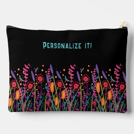 Fun Wildflowers Quote Floral Aangepaste naam Etui (Achterkant)