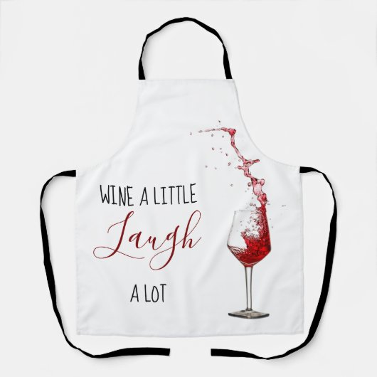Fun Wine A Little Laugh Alot Schort (Voorkant)