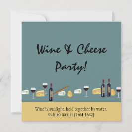 Fun Wine and Cheese Party-with Quote Kaart