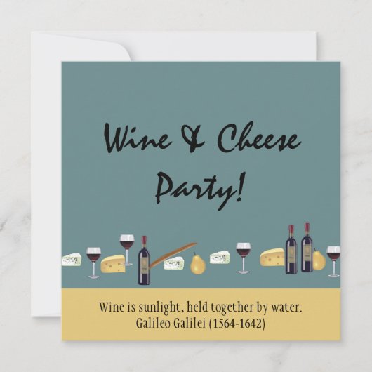 Fun Wine and Cheese Party-with Quote Kaart (Voorkant)