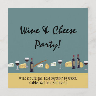 Fun Wine and Cheese Party-with Quote Kaart