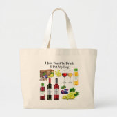 Fun Wine Grote Tote Bag (Voorkant)
