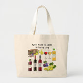 Fun Wine Grote Tote Bag
