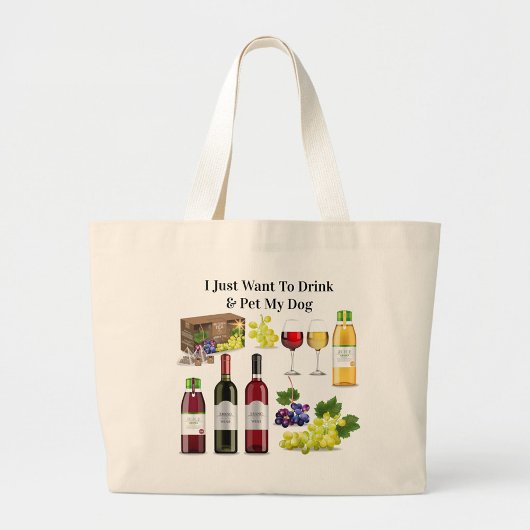 Fun Wine Grote Tote Bag