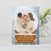 Fun Winter Merry Kerstwinter Wereldbol Fotokaart Kaart (Staand voorkant)