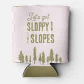 Fun Winter Ski Snowboard Bachelorette Party Blikjeskoeler (Voorkant)