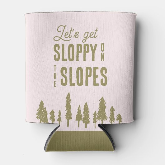 Fun Winter Ski Snowboard Bachelorette Party Blikjeskoeler (Voorkant)