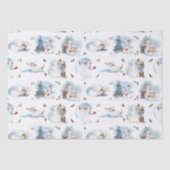Fun Winter Snowman Kinder Cartoon Pattern Tissuepapier (Voorkant)