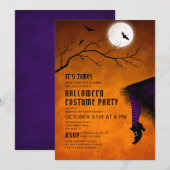 Fun Witch Dress Oranje Halloween Costume Party Kaart (Voorkant / Achterkant)