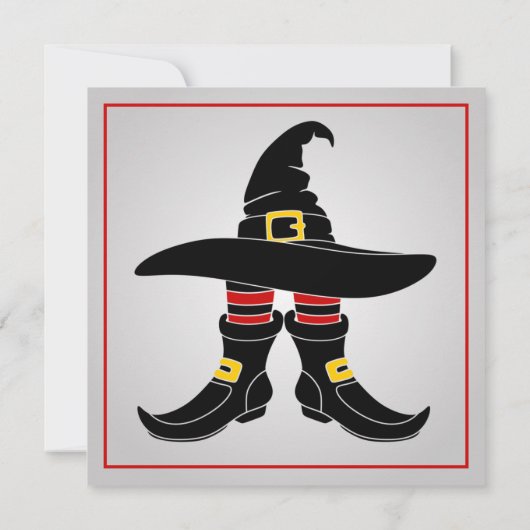 Fun Witchy Halloween Party Invitation Kaart (Achterkant)